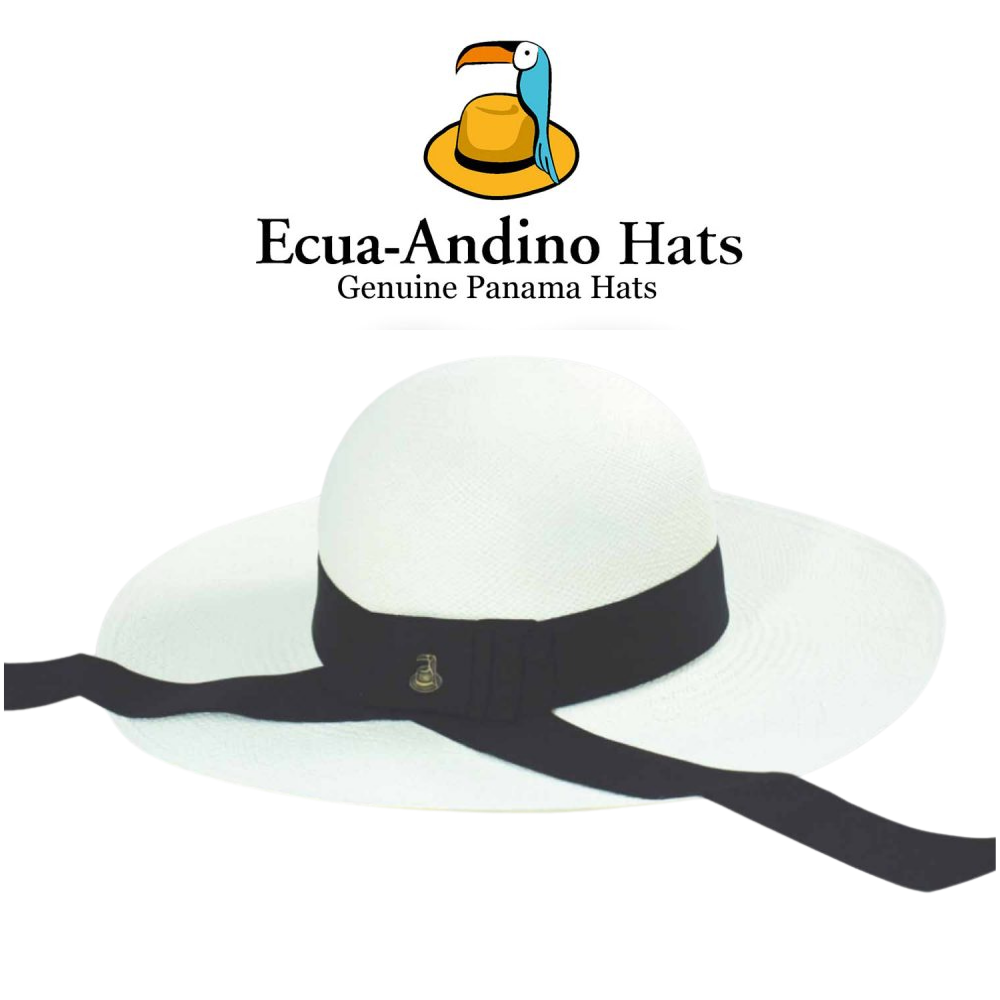 Καπέλο Panama Ecua-Andino λευκό με μαύρη κορδέλα Μ3083