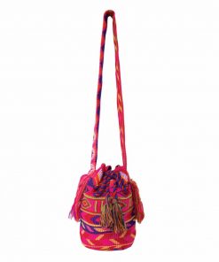 Χειροποίητη τσάντα πουγκί Mochila Φούξια Ρ122