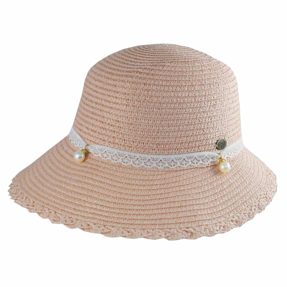 Καπέλο παιδικό ψάθινο κορίτσι Ροζ Μ853