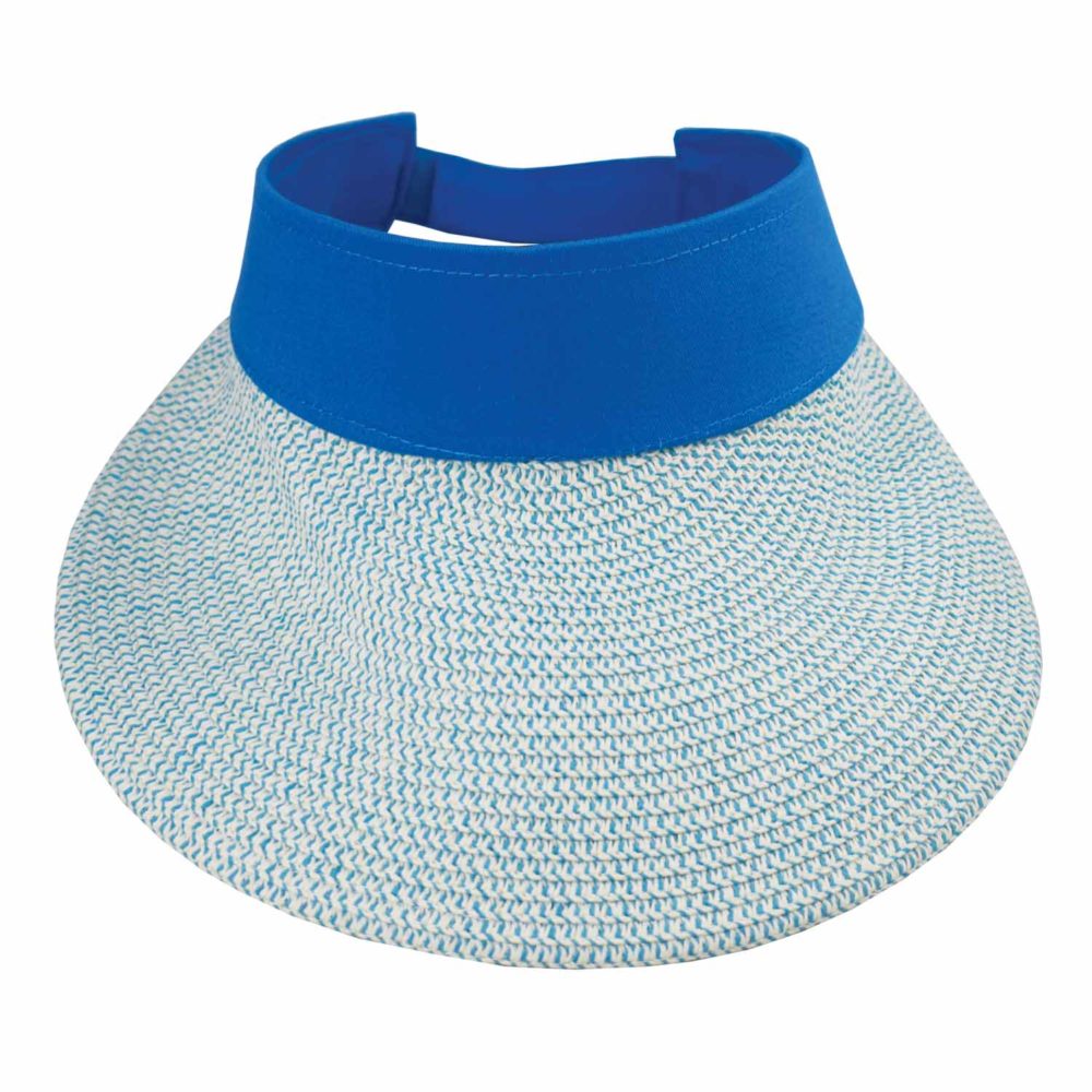 Καπέλο visor σκίαστρο ψάθινο Γαλάζιο-Ρουά Μ208-10
