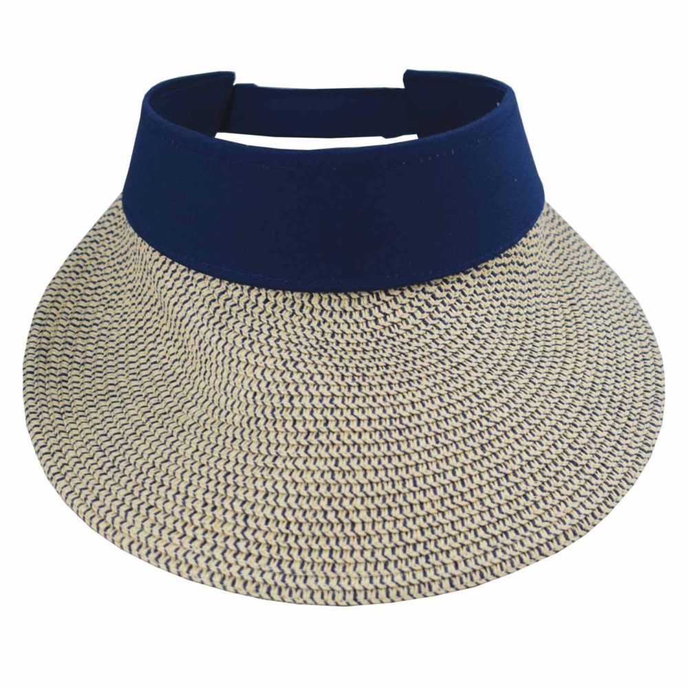 Καπέλο visor σκίαστρο ψάθινο Μπεζ-Μπλε Μ208-9