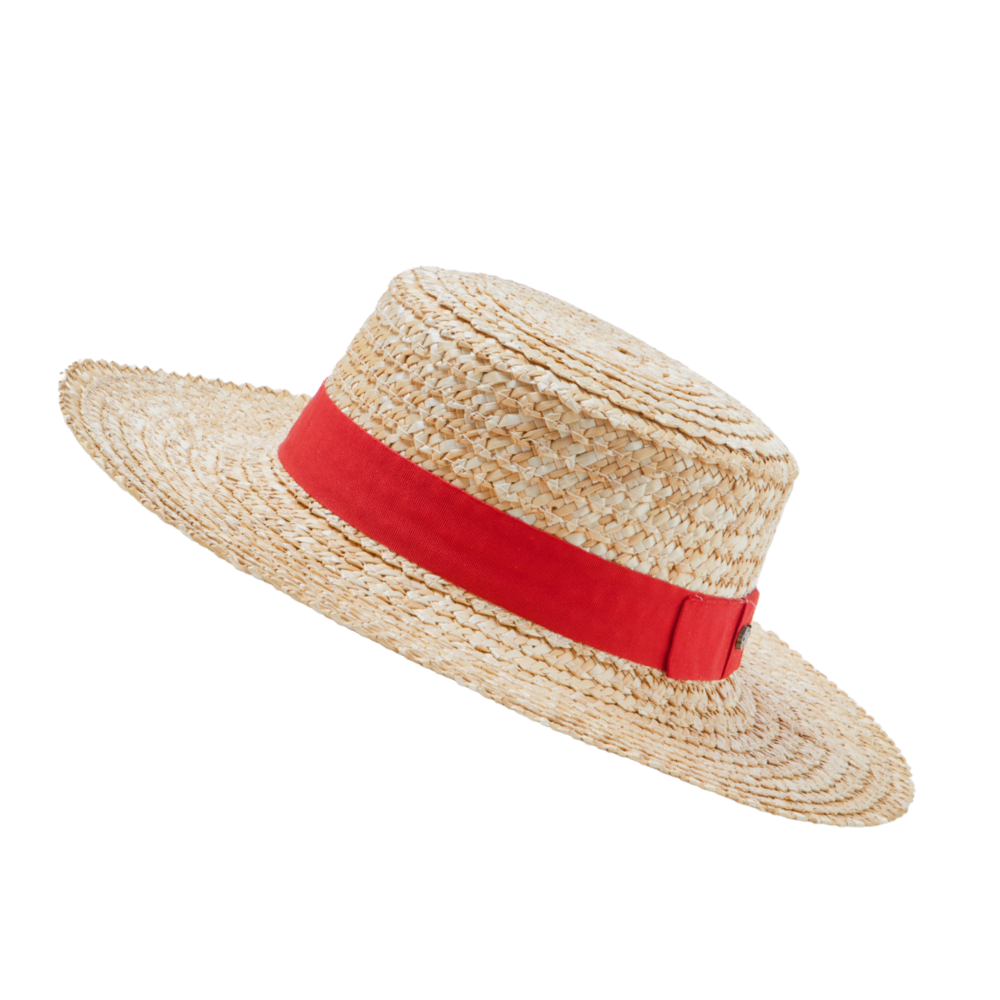 Απόρρητο: Γυναικείο καπέλο ψάθινο – μπεζ με κόκκινη κορδέλα M1181