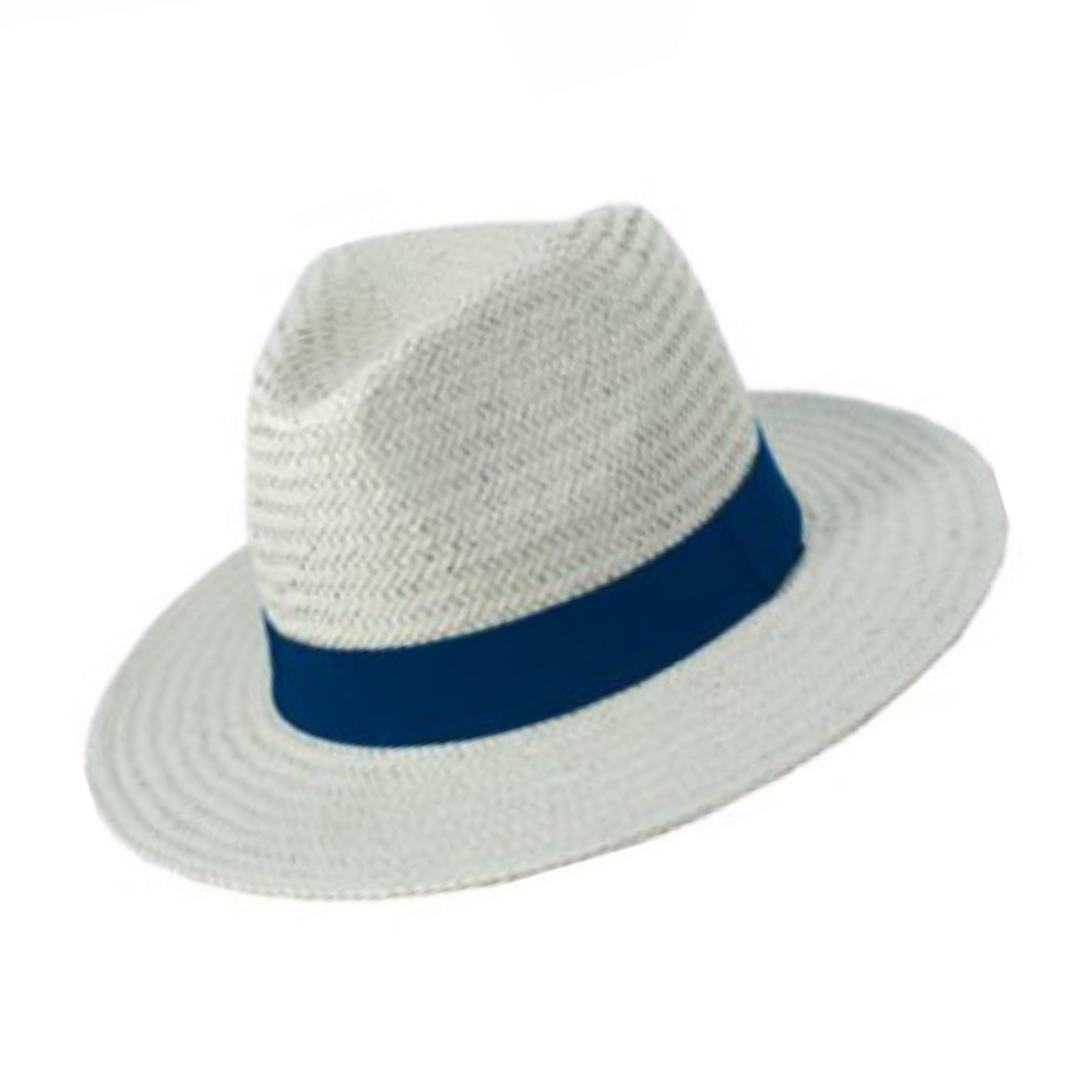 Καπέλο Style Panama λευκό με μπλε κορδέλα M5303