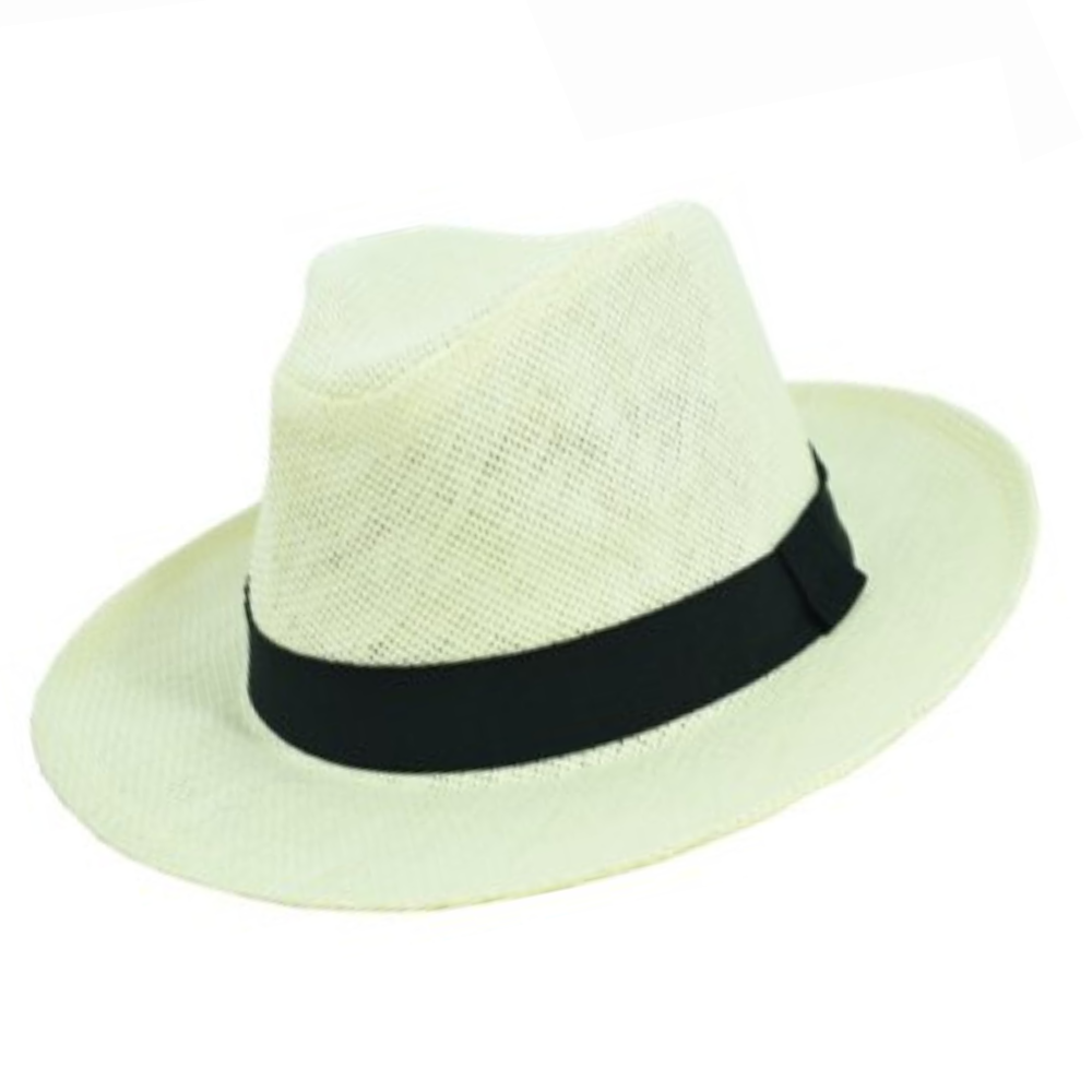 Καπέλο Style Panama πάγου με μαύρη κορδέλα Μ5542