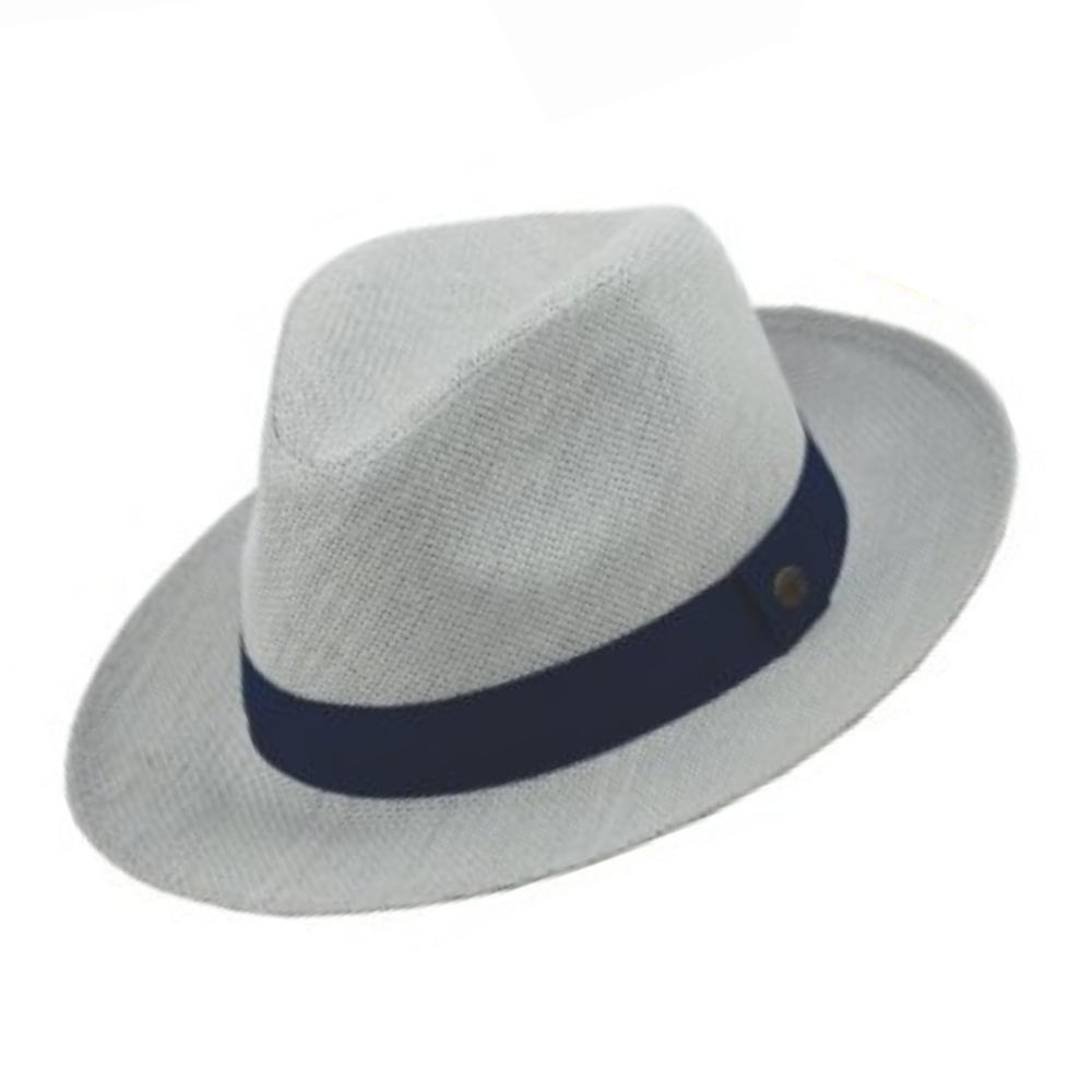Καπέλο Style Panama γκρι με μπλε κορδέλα M5551
