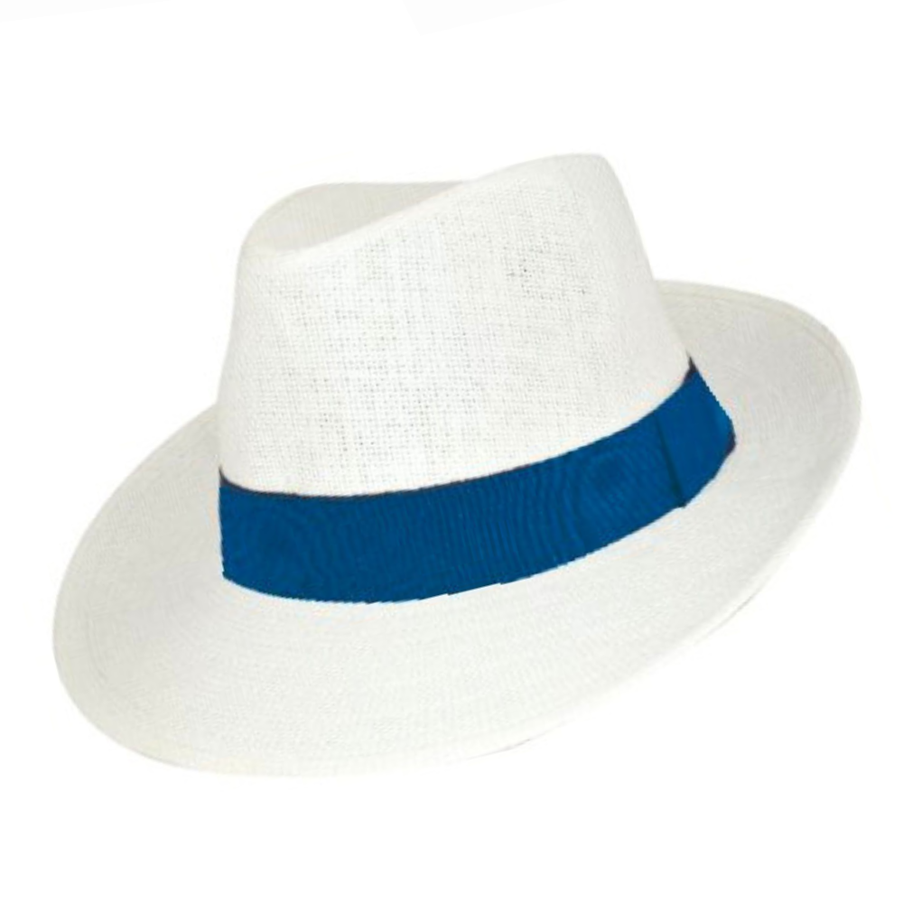 Καπέλο Style Panama λευκό με μπλε κορδέλα M7300