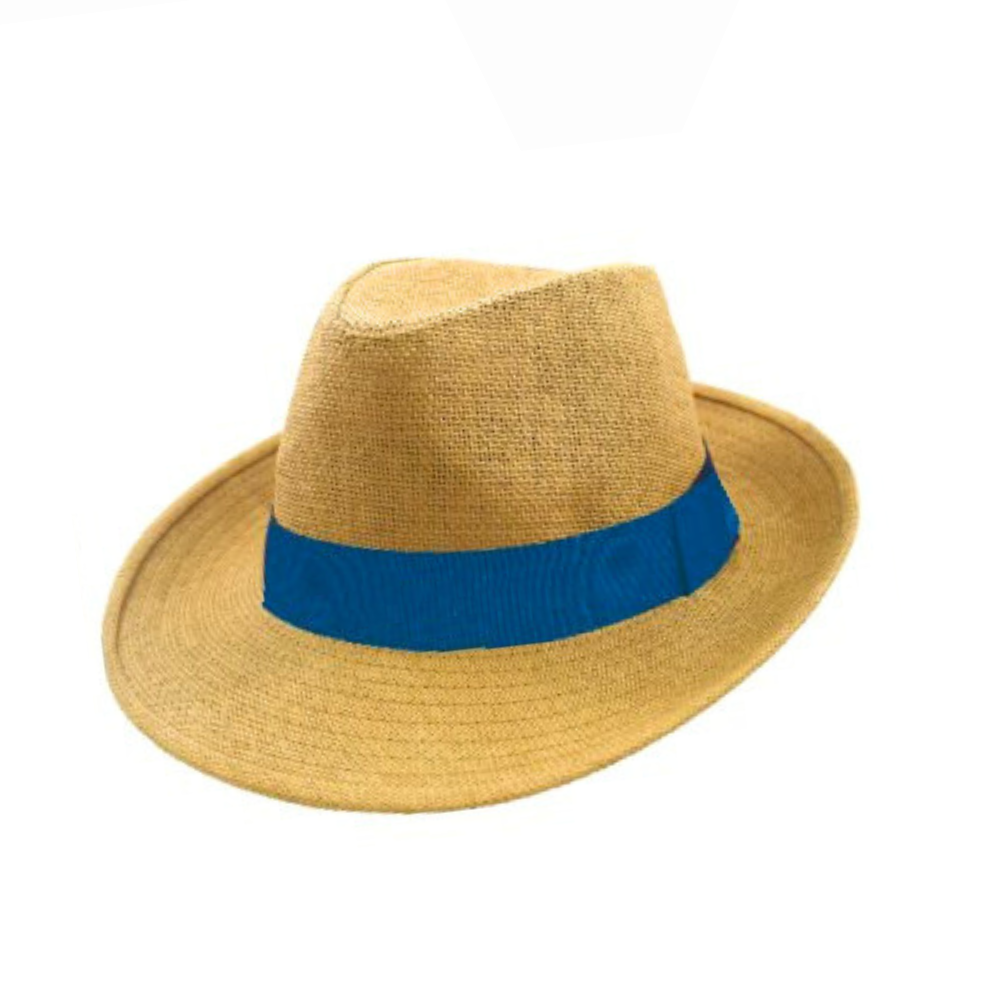 Καπέλο Style Panama μπεζ σκούρο με μπλε κορδέλα M7301