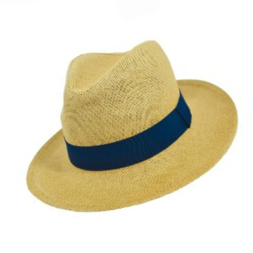 Καπέλο Style Panama μπεζ με μπλε κορδέλα M5524