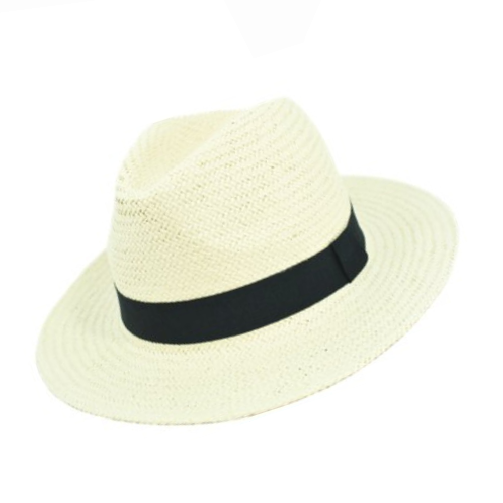 Καπέλο Style Panama λευκό με μαύρη κορδέλα M5300