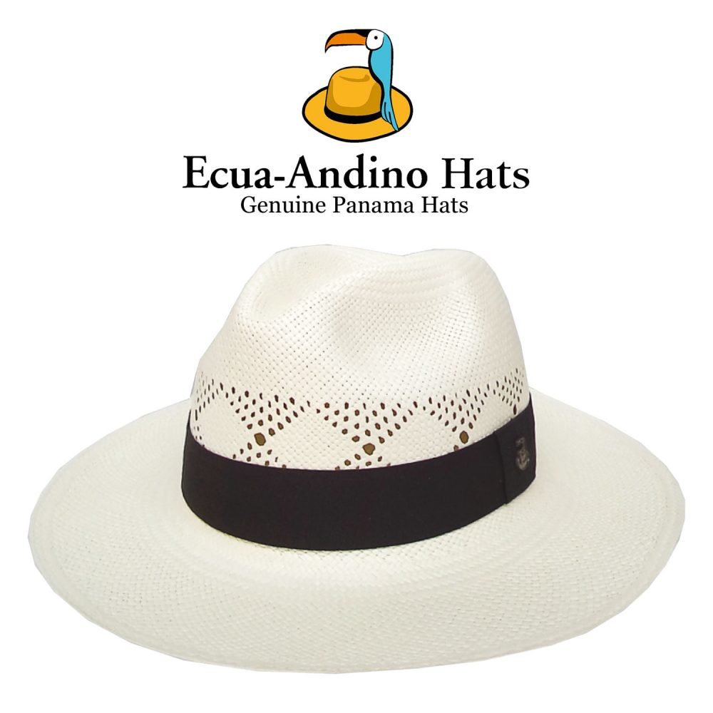 Καπέλο Panama Ecua-Andino μπεζ με μαύρη κορδέλα Μ3100