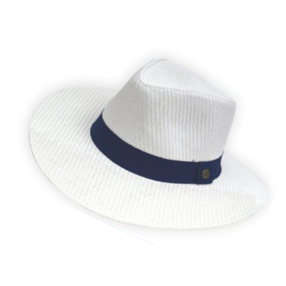 Καπέλο Republico ανδρικό λευκό με μπλε κορδέλα Μ7110