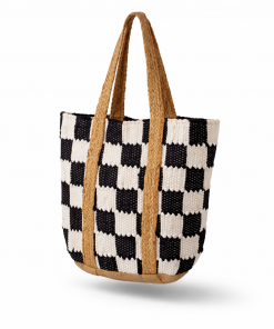 Γυναικεία Τσάντα Ώμου Πλεκτή λευκη μαυρη