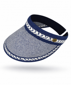 Γυναικείο Καπέλο σκίαστρο μπλε με λευκό