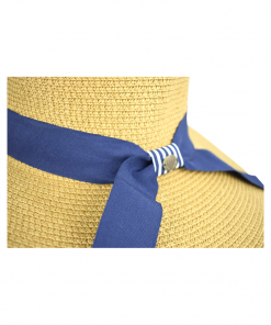 Mπεζ Γυναικείο Ψάθινο Καπέλο Με Φαρδύ Γείσο